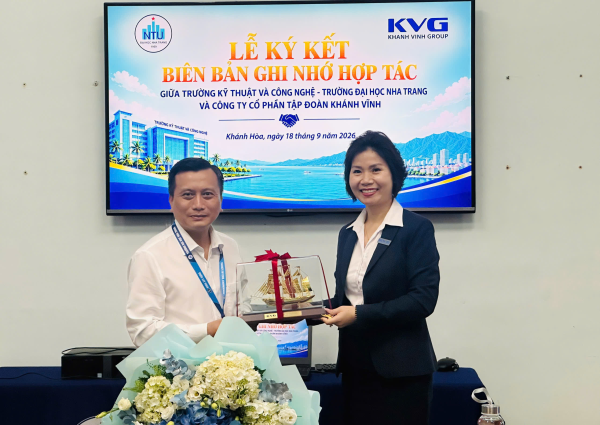 Trường Kỹ thuật và Công nghệ ký kết bản ghi nhớ hợp tác với Công ty Cổ phần Tập đoàn Khánh Vĩnh (KVG)
