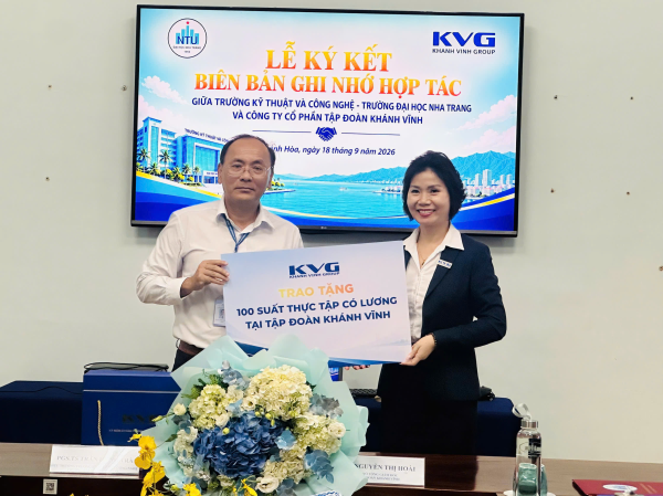 Trường Kỹ thuật và Công nghệ ký kết bản ghi nhớ hợp tác với Công ty Cổ phần Tập đoàn Khánh Vĩnh (KVG)
