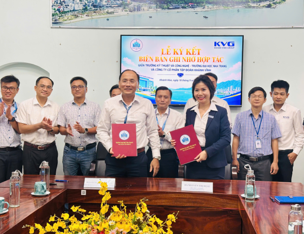 Trường Kỹ thuật và Công nghệ ký kết bản ghi nhớ hợp tác với Công ty Cổ phần Tập đoàn Khánh Vĩnh (KVG)