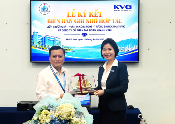 Trường Kỹ thuật và Công nghệ – Đại học Nha Trang ký kết Bản ghi nhớ hợp tác với Công ty Cổ phần Tập đoàn Khánh Vĩnh (KVG)