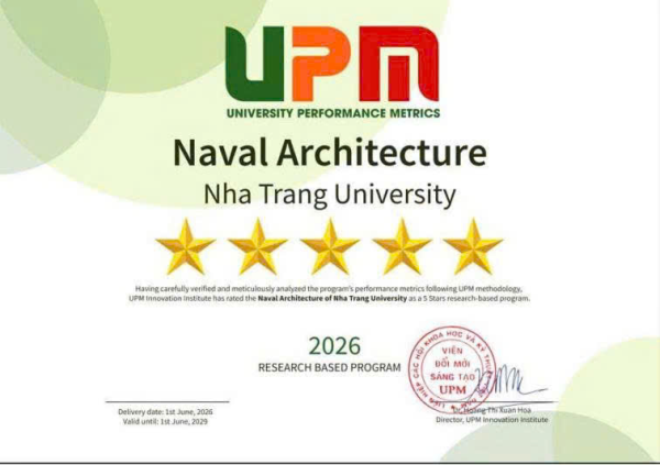 Ngành Kỹ thuật tàu thủy đạt chứng nhận UPM 5 sao – Dấu ấn chất lượng trên hành trình phát triển